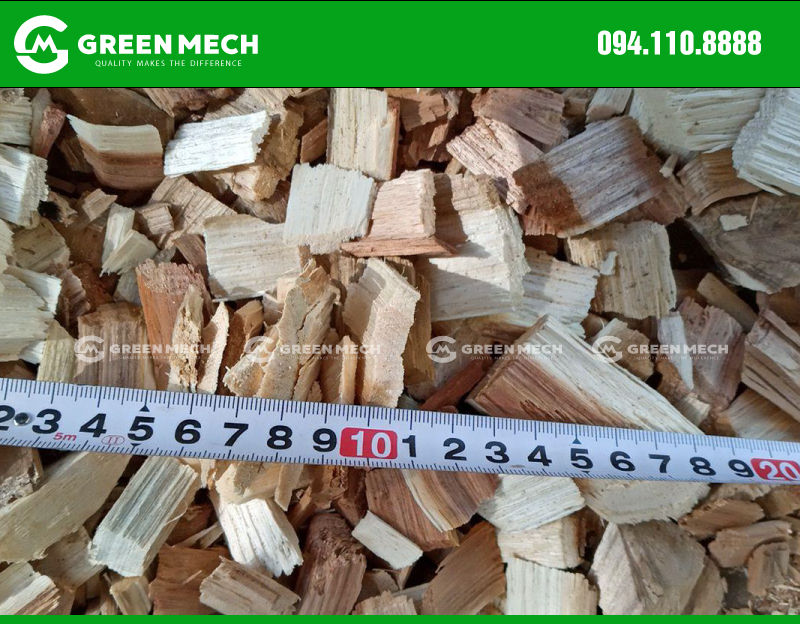 Dăm gỗ băm từ máy băm gỗ 20 tấn GREEN MECH